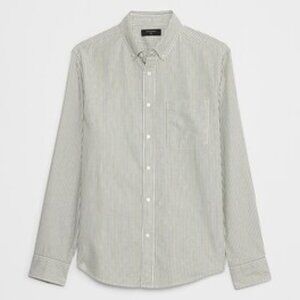 Banana Republic Green Stripe Slim-fit Oxford Shirt in Medium
